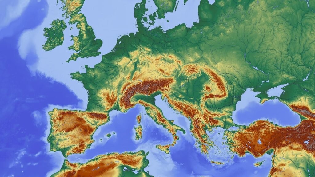 west ireland map, cartography, relief map